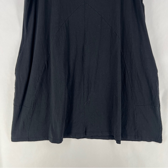 Zim & Zoe Black 100% Cotton V Neck Lounge Dress Pockets Keyhole‎ Lagenlook - Picture 13 of 15